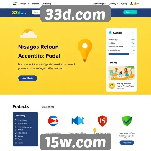 Interface de 33d.com facilita navegação para novos usuários